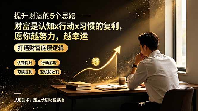 （19233期）付费文章：提升财运的5个思路——财富是认知x行动x习惯的复利，愿你越努力，越幸运-途喵资源网 精品教程 行业软件 热门项目 这里总能找到你需要的资源！