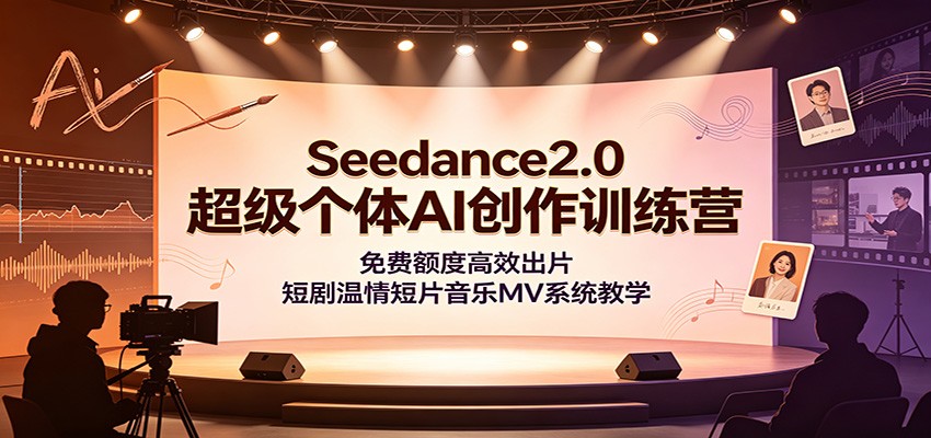 Seedance2.0超级个体AI创作训练营：免费额度高效出片，短剧温情短片音乐MV系统教学-途喵资源网 精品教程 行业软件 热门项目 这里总能找到你需要的资源！