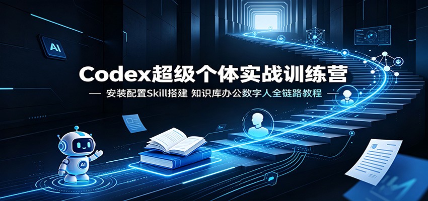 Codex超级个体实战训练营：安装配置Skill搭建，知识库办公数字人全链路教程-途喵资源网 精品教程 行业软件 热门项目 这里总能找到你需要的资源！