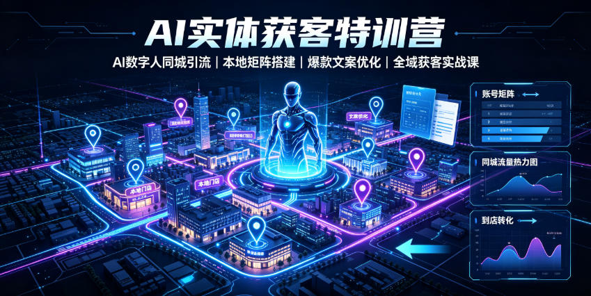 AI实体获客特训营｜AI数字人同城引流、本地矩阵搭建、爆款文案优化全域获客实战课-途喵资源网 精品教程 行业软件 热门项目 这里总能找到你需要的资源！