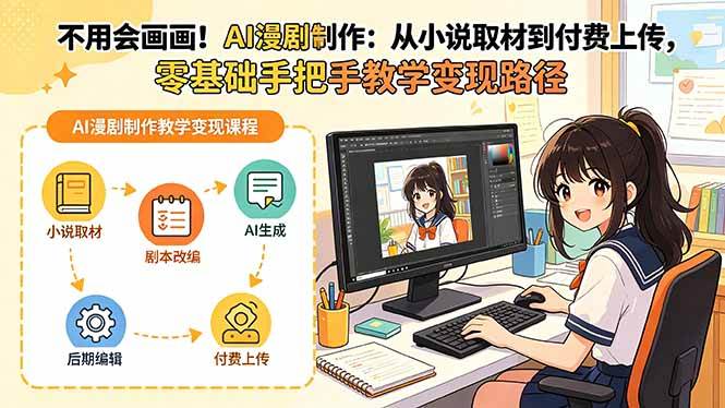 （19429期）不用会画画！AI漫剧制作：从小说取材到付费上传，零基础手把手教学变现路径（更新）-途喵资源网 精品教程 行业软件 热门项目 这里总能找到你需要的资源！