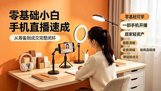 （19231期）零基础小白手机直播速成，从筹备到成交完整闭环，适配苹果安卓系统，解决杂音卡顿留人难问题-途喵资源网 精品教程 行业软件 热门项目 这里总能找到你需要的资源！