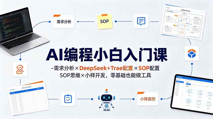 （19539期）AI编程小白入门课-需求分析×DeepSeek+Trae配置×SOP思维×小样开发，零基础也能做工具-途喵资源网 精品教程 行业软件 热门项目 这里总能找到你需要的资源！