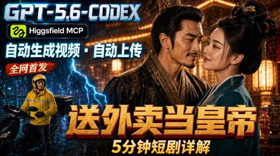 （19540期）GPT-5.6 Codex+Higgsfield MCP：一条指令生成5分钟短剧并自动上传YouTube（油管）-途喵资源网 精品教程 行业软件 热门项目 这里总能找到你需要的资源！