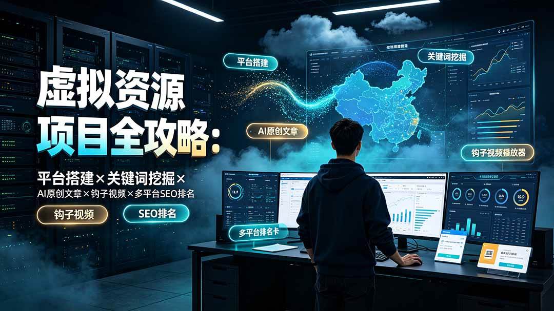 （19322期）虚拟资源项目全攻略：平台搭建×关键词挖掘×AI原创文章×钩子视频×多平台SEO排名-途喵资源网 精品教程 行业软件 热门项目 这里总能找到你需要的资源！