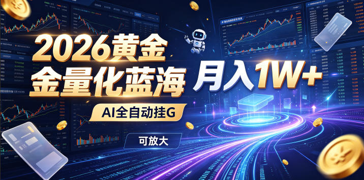 全新AI量化月入1W+，一台电脑全天挂机运行，不用盯不用操作，懒人专属副业！-途喵资源网 精品教程 行业软件 热门项目 这里总能找到你需要的资源！