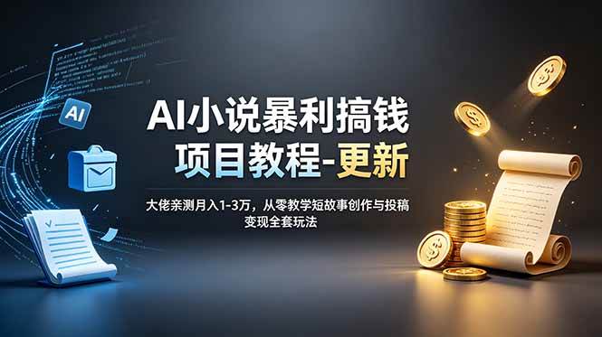 （19293期）AI小说暴利搞钱项目教程-更新，大佬亲测月入1-3万，从零教学短故事创作与投稿变现全套玩法-途喵资源网 精品教程 行业软件 热门项目 这里总能找到你需要的资源！