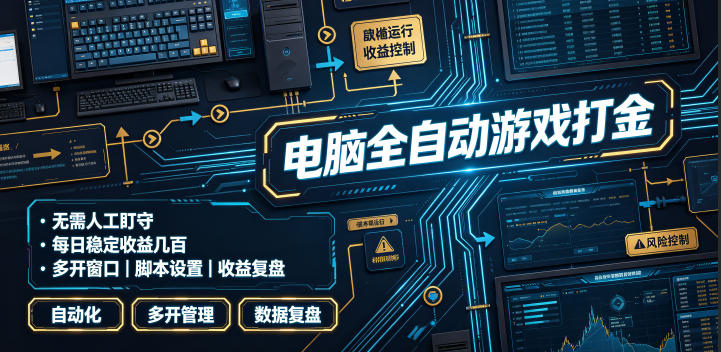电脑全自动游戏打金，无需人工盯守，每日稳定收益几百！【揭秘】-途喵资源网 精品教程 行业软件 热门项目 这里总能找到你需要的资源！