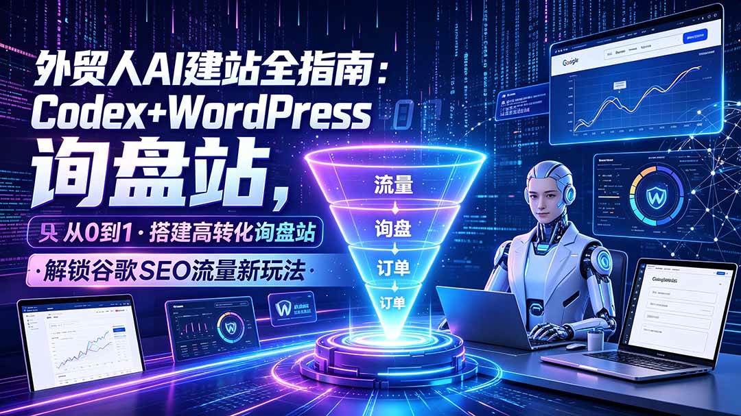 （19439期）外贸人AI建站全指南：Codex+WordPress从0到1·搭建高转化询盘站·解锁谷歌SEO流量新玩法-途喵资源网 精品教程 行业软件 热门项目 这里总能找到你需要的资源！