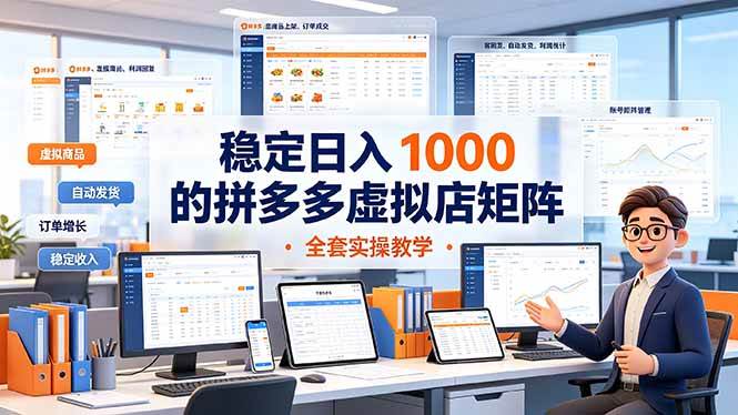 （19253期）稳定日入 1000 的拼多多虚拟店矩阵，全套实操教学-途喵资源网 精品教程 行业软件 热门项目 这里总能找到你需要的资源！