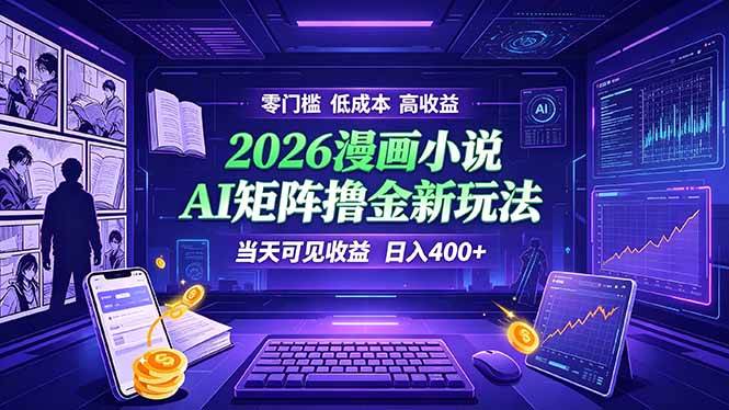 （19219期）爆款小说漫画大阅读 ai矩阵操作 当天可见收益 日入400+ 零门槛 高收益-途喵资源网 精品教程 行业软件 热门项目 这里总能找到你需要的资源！
