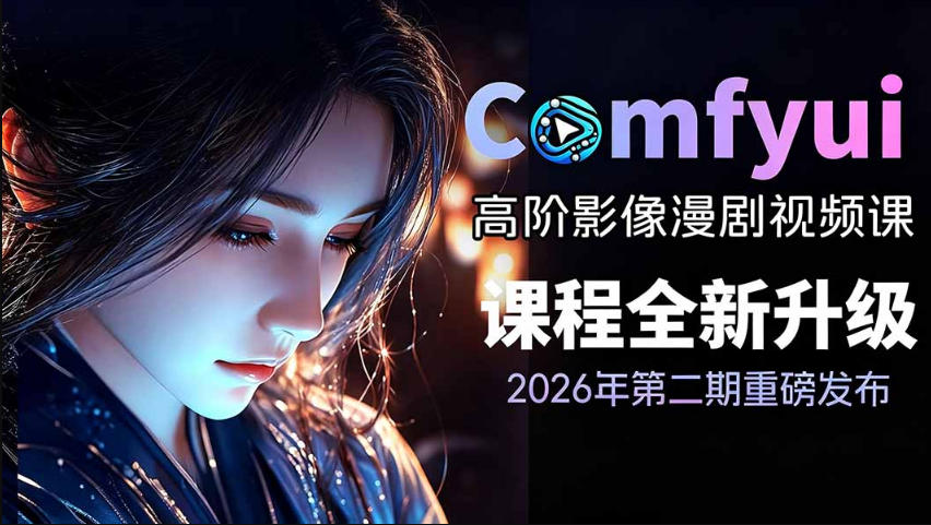 2026新版ComfyUI漫剧动画全流程实战课，0基础入门到进阶全流程动态漫，轻松实现流量变现-途喵资源网 精品教程 行业软件 热门项目 这里总能找到你需要的资源！