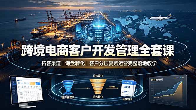 （19274期）跨境电商客户开发管理全套课·拓客渠道｜询盘转化｜客户分层复购运营完整落地教学-途喵资源网 精品教程 行业软件 热门项目 这里总能找到你需要的资源！