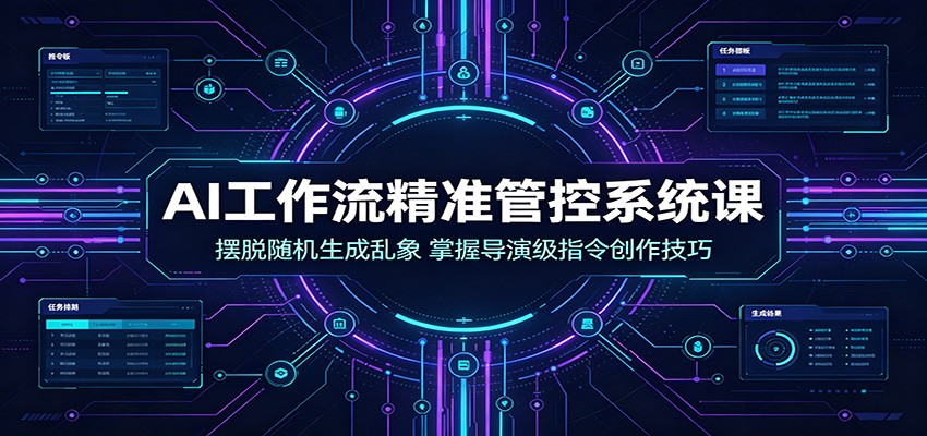 AI工作流精准管控系统课：摆脱随机生成乱象，掌握导演级指令创作技巧-途喵资源网 精品教程 行业软件 热门项目 这里总能找到你需要的资源！