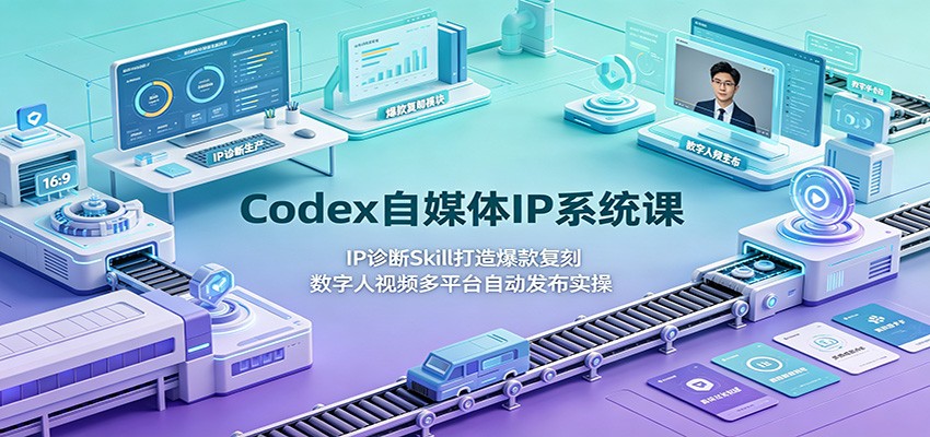 Codex自媒体IP系统课：IP诊断Skill打造爆款复刻，数字人视频多平台自动发布实操-途喵资源网 精品教程 行业软件 热门项目 这里总能找到你需要的资源！