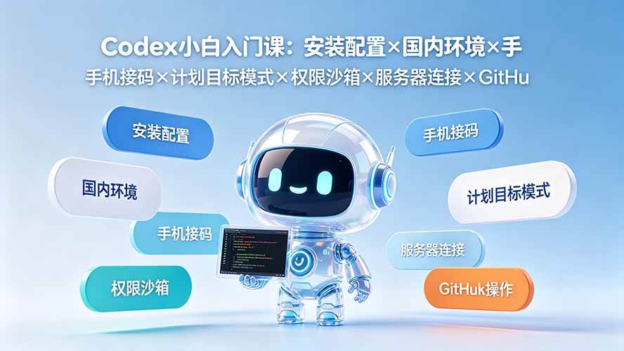 （19402期）Codex小白入门课：安装配置×国内环境×手机接码×计划目标模式×权限沙箱×服务器连接×GitHub操作-途喵资源网 精品教程 行业软件 热门项目 这里总能找到你需要的资源！