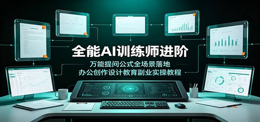 全能AI训练师进阶：万能提问公式全场景落地，办公创作设计教育副业实操教程-途喵资源网 精品教程 行业软件 热门项目 这里总能找到你需要的资源！