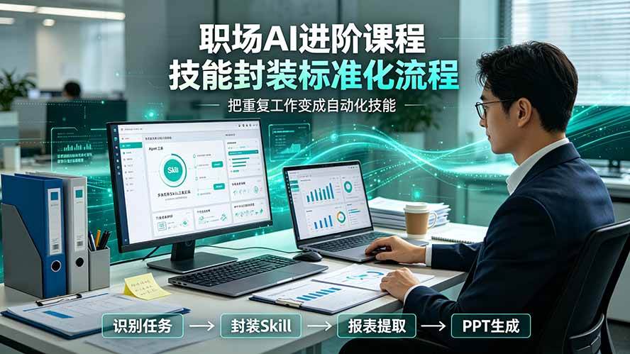 （19369期）职场AI进阶课程；多类实用Skill工具实操，专属技能封装标准化流程，报表行业报告一键提取核心内容-途喵资源网 精品教程 行业软件 热门项目 这里总能找到你需要的资源！
