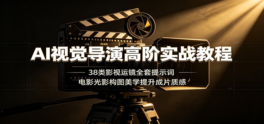 AI视觉导演高阶实战教程：38类影视运镜全套提示词，电影光影构图美学提升成片质感-途喵资源网 精品教程 行业软件 热门项目 这里总能找到你需要的资源！
