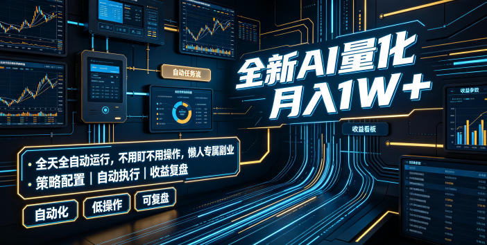全新AI量化月入1W+，全天全自动运行，不用盯不用操作，懒人专属副业！【揭秘】-途喵资源网 精品教程 行业软件 热门项目 这里总能找到你需要的资源！