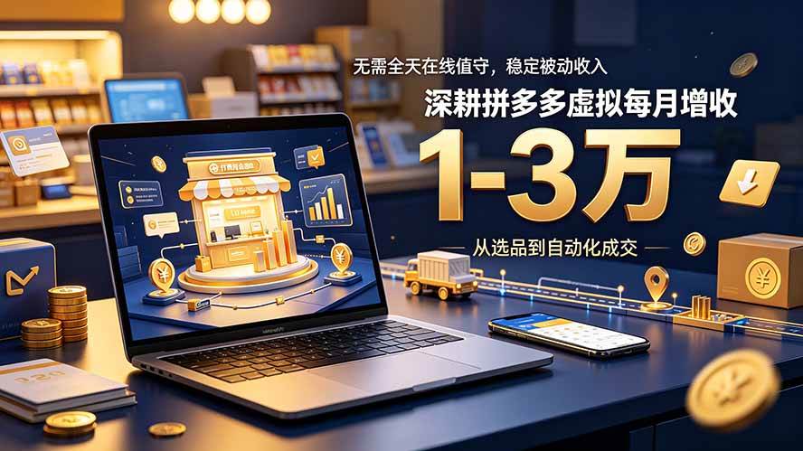 （19326期）无需全天在线值守，稳定被动收入，深耕拼多多虚拟每月增收 1-3 万-途喵资源网 精品教程 行业软件 热门项目 这里总能找到你需要的资源！