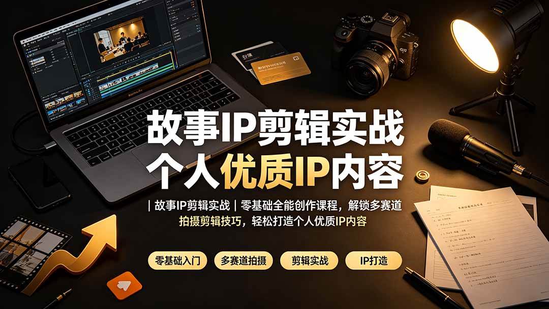 （19550期）故事IP剪辑实战｜零基础全能创作课程，解锁多赛道拍摄剪辑技巧，轻松打造个人优质IP内容-途喵资源网 精品教程 行业软件 热门项目 这里总能找到你需要的资源！