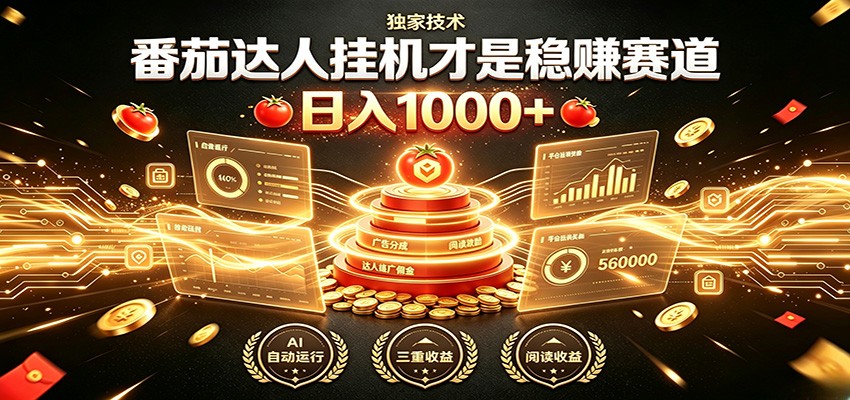 别再瞎找副业！番茄达人挂机才是稳赚赛道 日入1000+-途喵资源网 精品教程 行业软件 热门项目 这里总能找到你需要的资源！