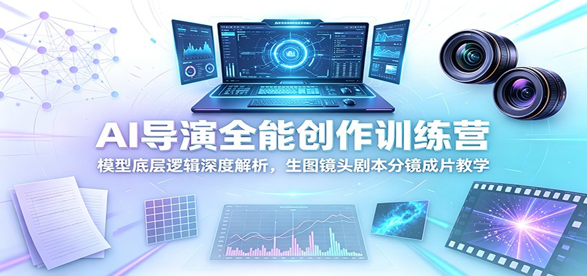 AI导演全能创作训练营：模型底层逻辑深度解析，生图镜头剧本分镜成片教学-途喵资源网 精品教程 行业软件 热门项目 这里总能找到你需要的资源！