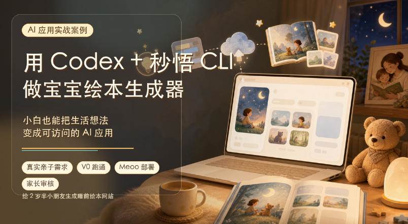 （19415期）AI应用实战案例，用Codex+秒悟CLl做宝宝绘本生成器，小白也能把生活想法变成可访问的AI应用-途喵资源网 精品教程 行业软件 热门项目 这里总能找到你需要的资源！