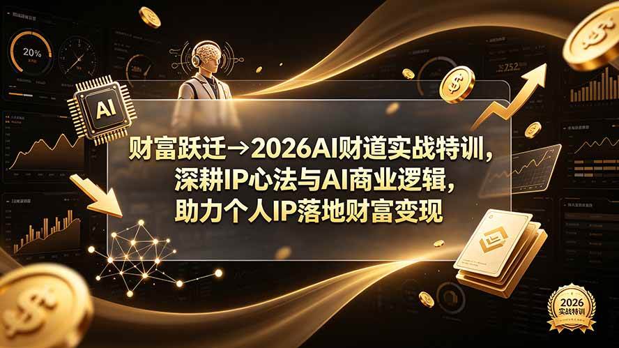 （19547期）财富跃迁→2026AI财道实战特训，深耕IP心法与AI商业逻辑，助力个人IP落地财富变现-途喵资源网 精品教程 行业软件 热门项目 这里总能找到你需要的资源！