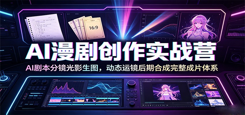 AI漫剧创作实战营：AI剧本分镜光影生图，动态运镜后期合成完整成片体系-途喵资源网 精品教程 行业软件 热门项目 这里总能找到你需要的资源！