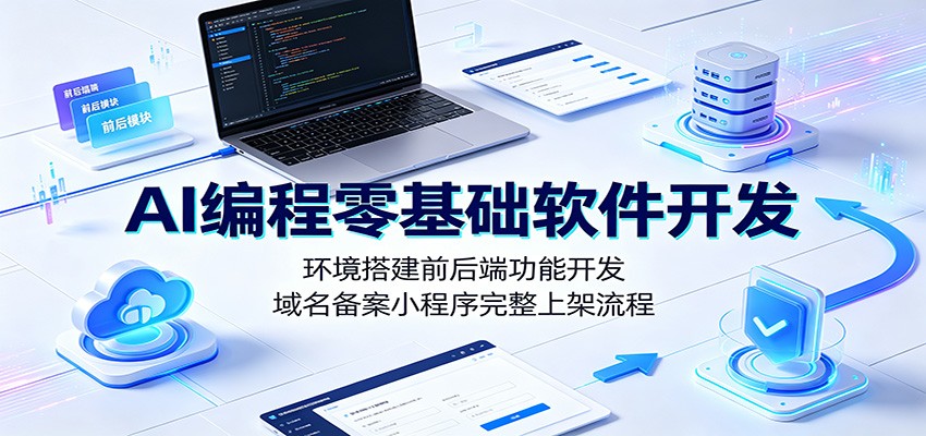 AI编程零基础软件开发：环境搭建前后端功能开发，域名备案小程序完整上架流程-途喵资源网 精品教程 行业软件 热门项目 这里总能找到你需要的资源！