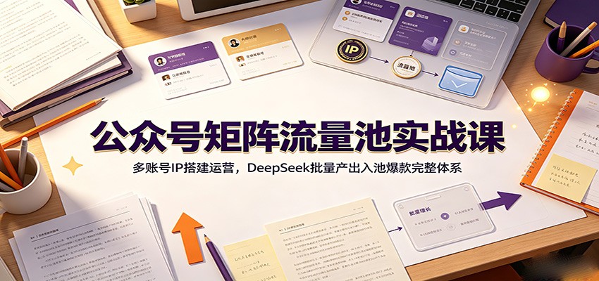 公众号矩阵流量池实战课：多账号IP搭建运营，DeepSeek批量产出入池爆款完整体系-途喵资源网 精品教程 行业软件 热门项目 这里总能找到你需要的资源！