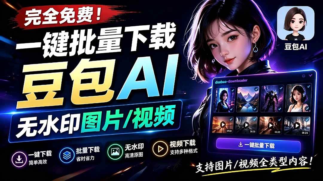 （19355期）Github最新发布！一键批量下载豆包AI无水印图片/视频，简单易用，自动解析提示词，doubao-downloader-途喵资源网 精品教程 行业软件 热门项目 这里总能找到你需要的资源！