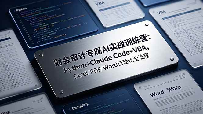 （19268期）财会审计专属 AI实战训练营-更新：Python+Claude Code+VBA，Excel/PDF/Word自动化全流程-途喵资源网 精品教程 行业软件 热门项目 这里总能找到你需要的资源！