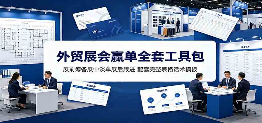 外贸展会赢单全套工具包：展前筹备展中谈单展后跟进，配套完整表格话术模板-途喵资源网 精品教程 行业软件 热门项目 这里总能找到你需要的资源！