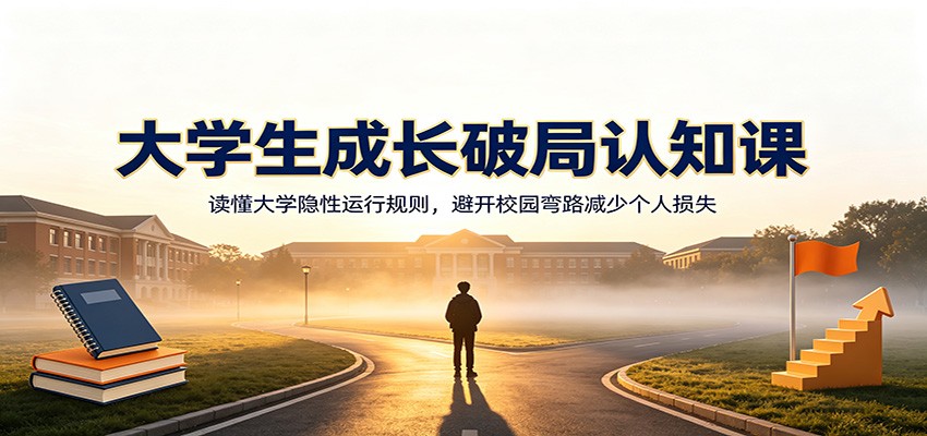 大学生成长破局认知课：读懂大学隐性运行规则，避开校园弯路减少个人损失-途喵资源网 精品教程 行业软件 热门项目 这里总能找到你需要的资源！